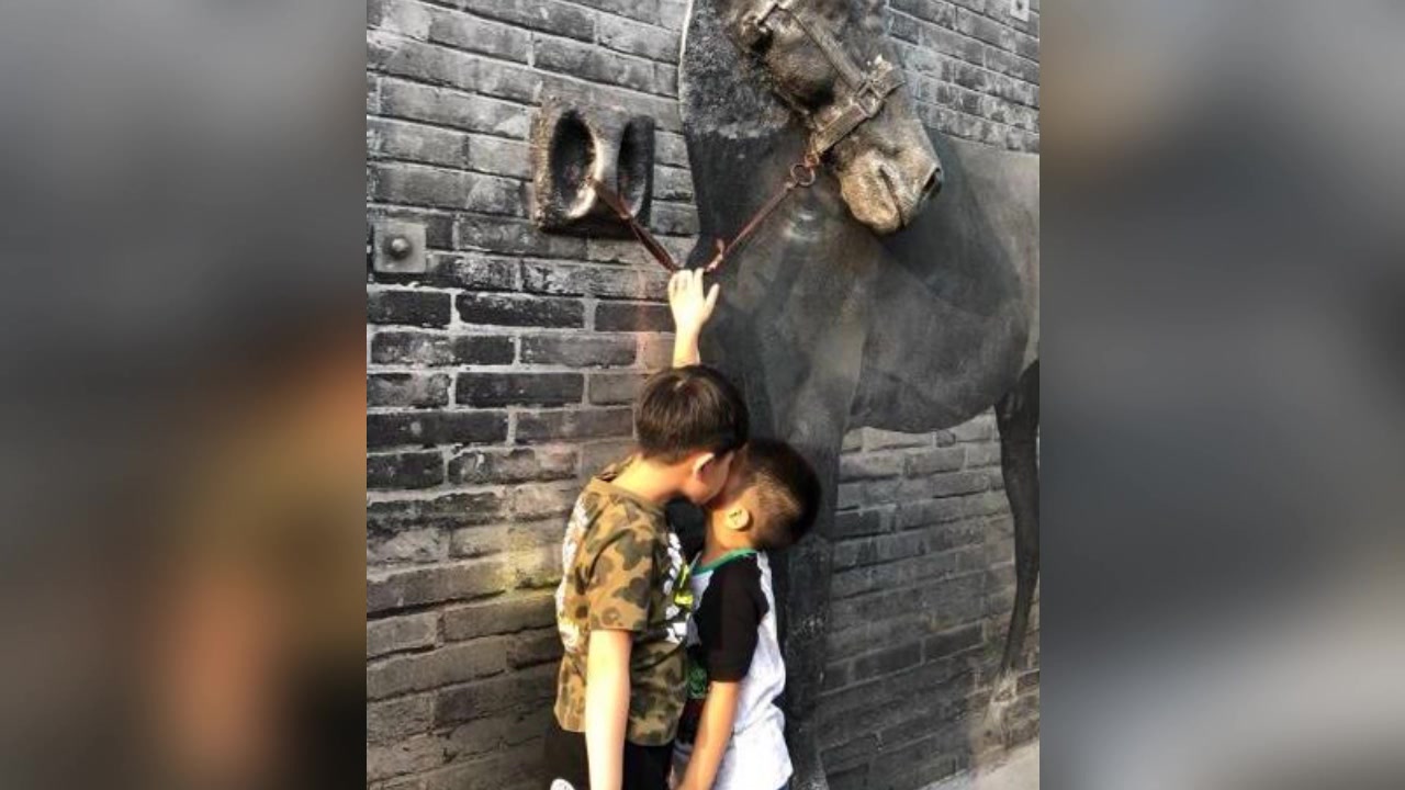 胡可晒安吉小鱼儿亲吻照 兄弟俩相亲相爱画面温馨