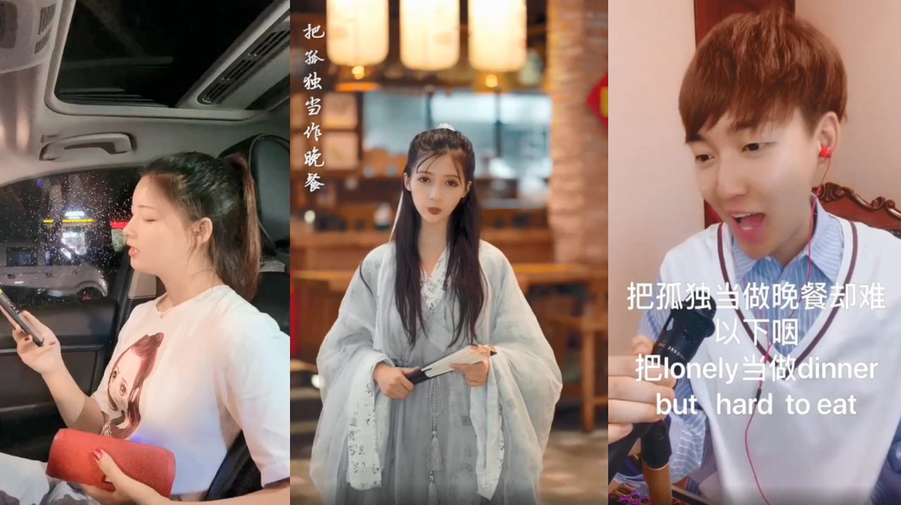 葛漂亮翻唱《把孤独当成晚餐》,赵小敢汉服唯美,英文版很好听!