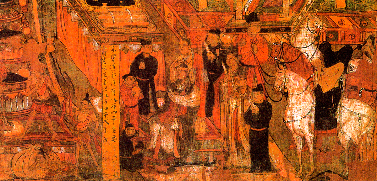***_***敦煌藏经洞流失海外的绘画珍品(经变):弥勒下生经变相图局部,