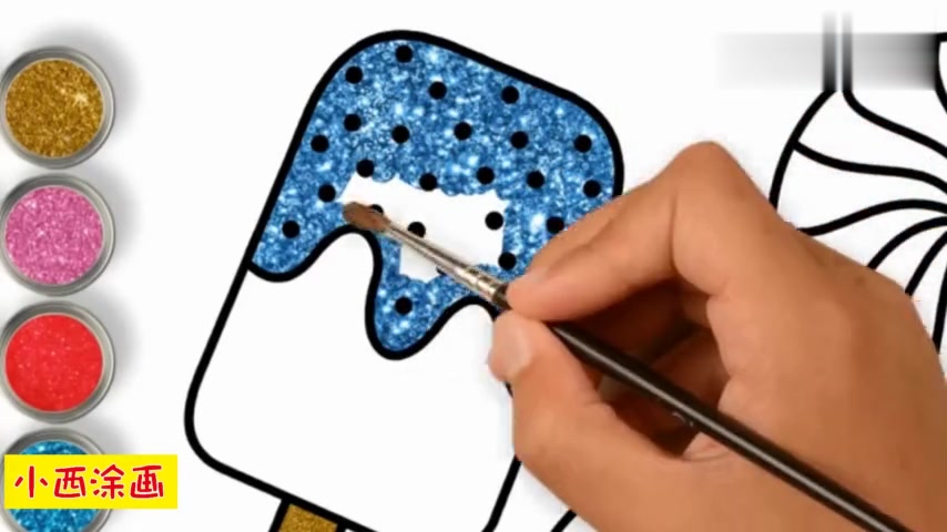 亲子创意简笔画,来学习画不同种类的冰激凌及甜点面包,色彩认知