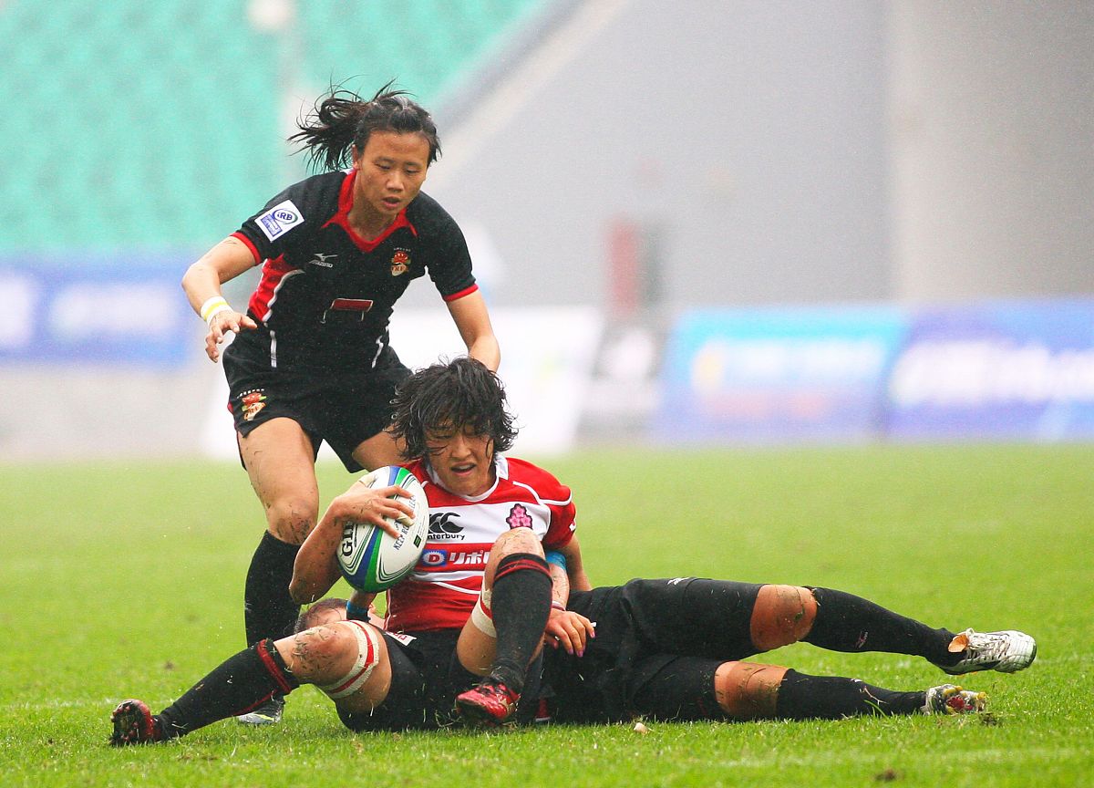 2013年3月31日,广州,2013世界女子七人制橄榄球碗级决赛,中国10-14日