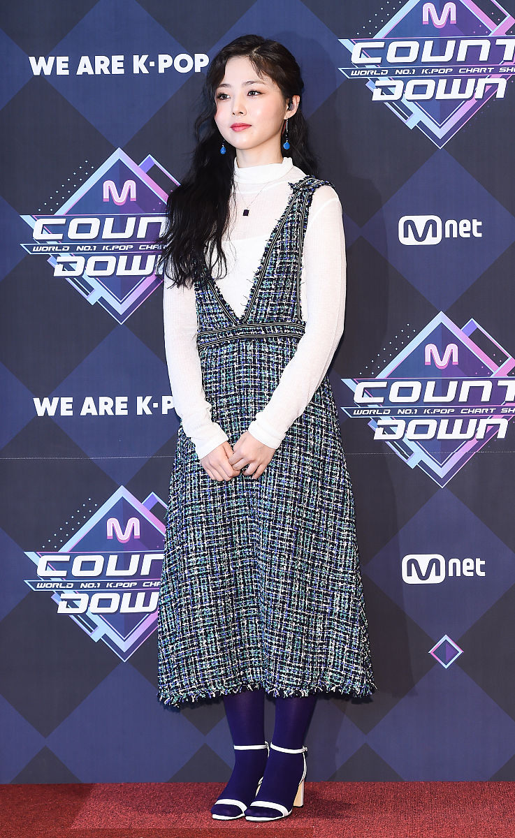 2019年4月4日,韩国首尔,明星参加m countdown最佳歌曲排名节目.hynn a