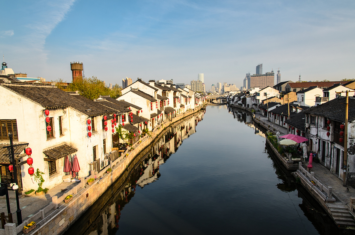water town in sunrise, jiangsu province, china