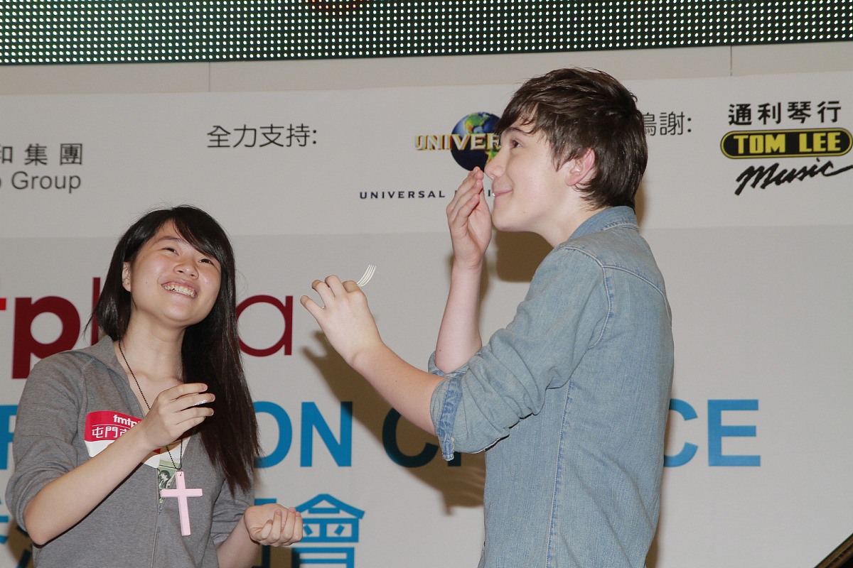 2012年4月29日,香港,美国天才神童格雷森(greyson chance)香港首次见