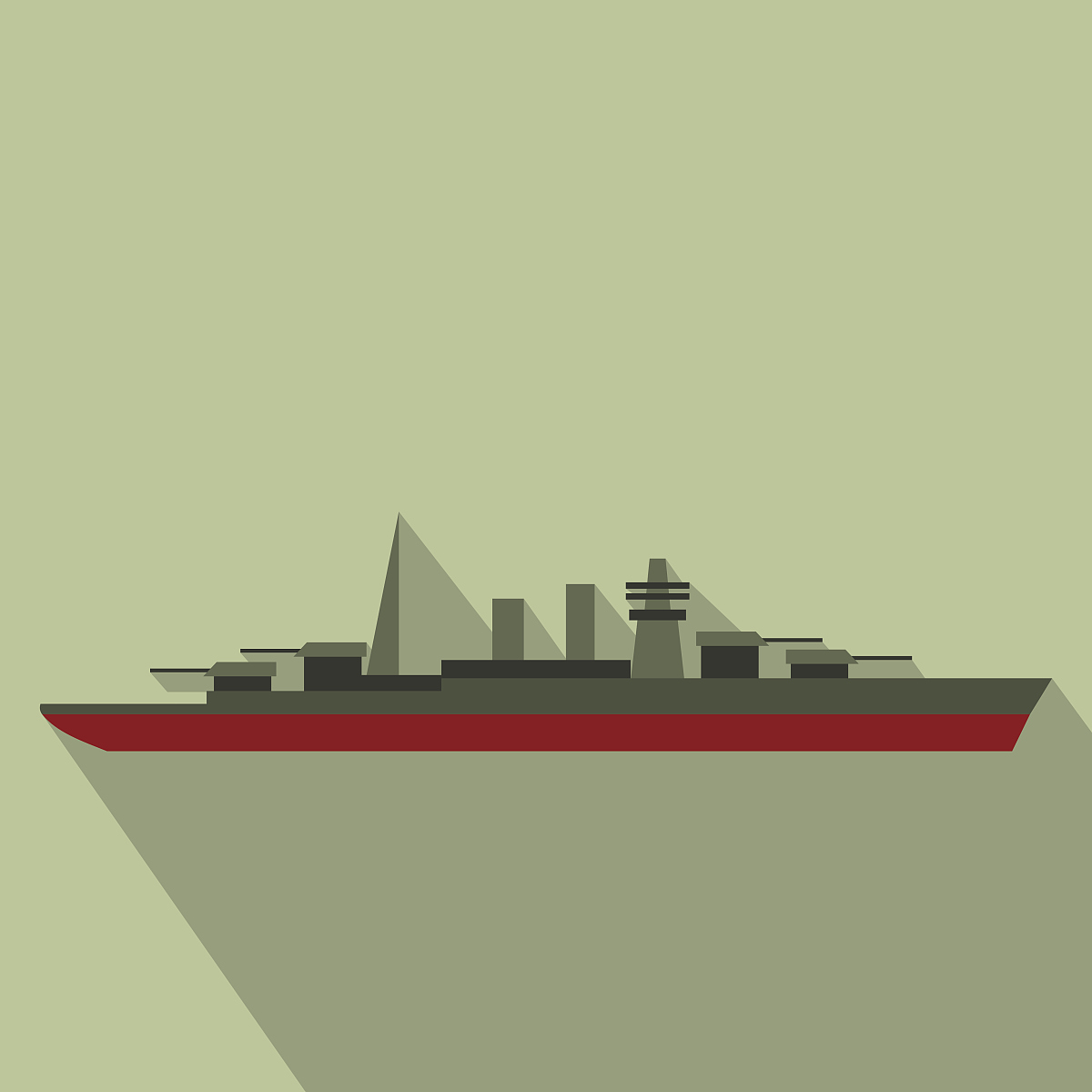 warship flat icon