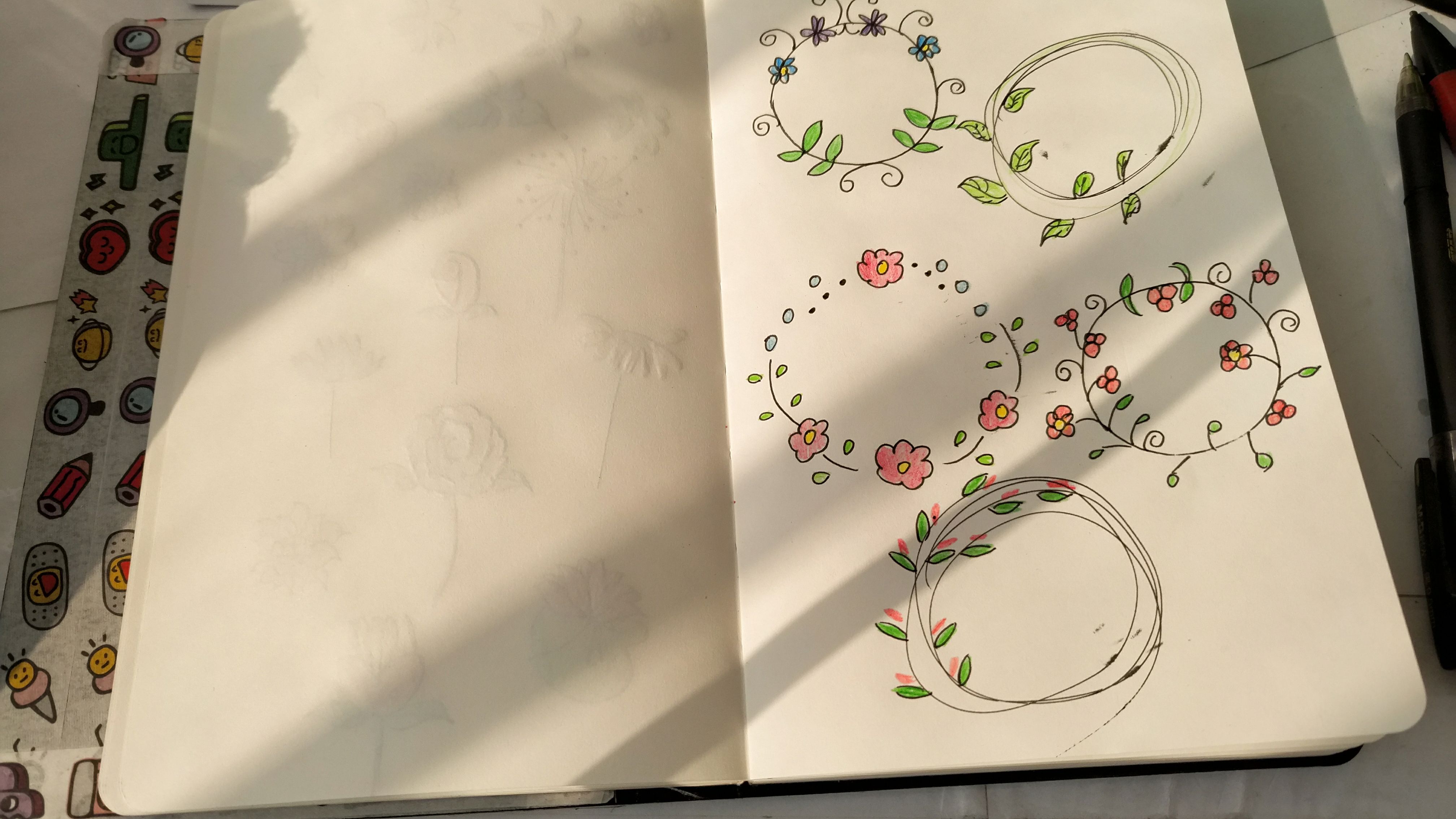简笔画教程,可爱又简单的边框素材,手账必备