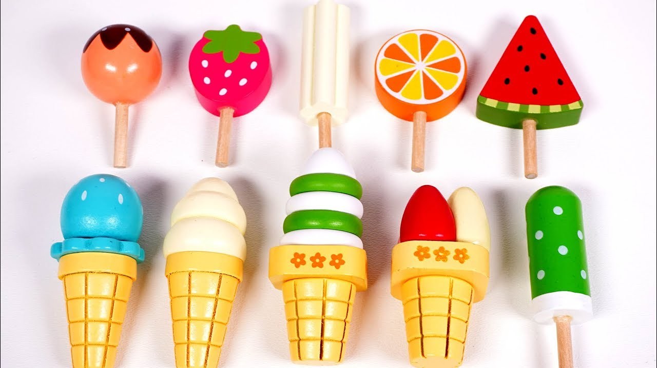 亲子趣味小游戏,萌宝来学习认识各种口味的冰激凌,色彩认知