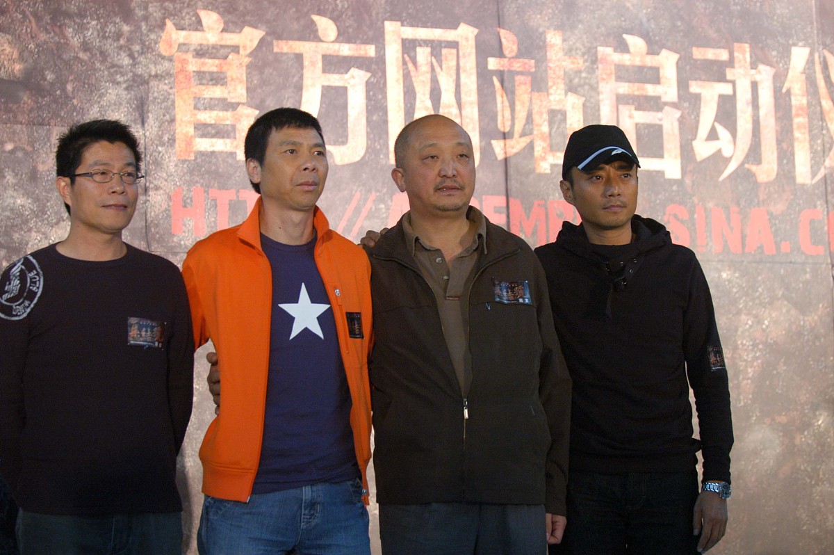2007年10月8日,北京,集结号官网启动仪式.冯小刚,刘恒,张涵予+++_+++