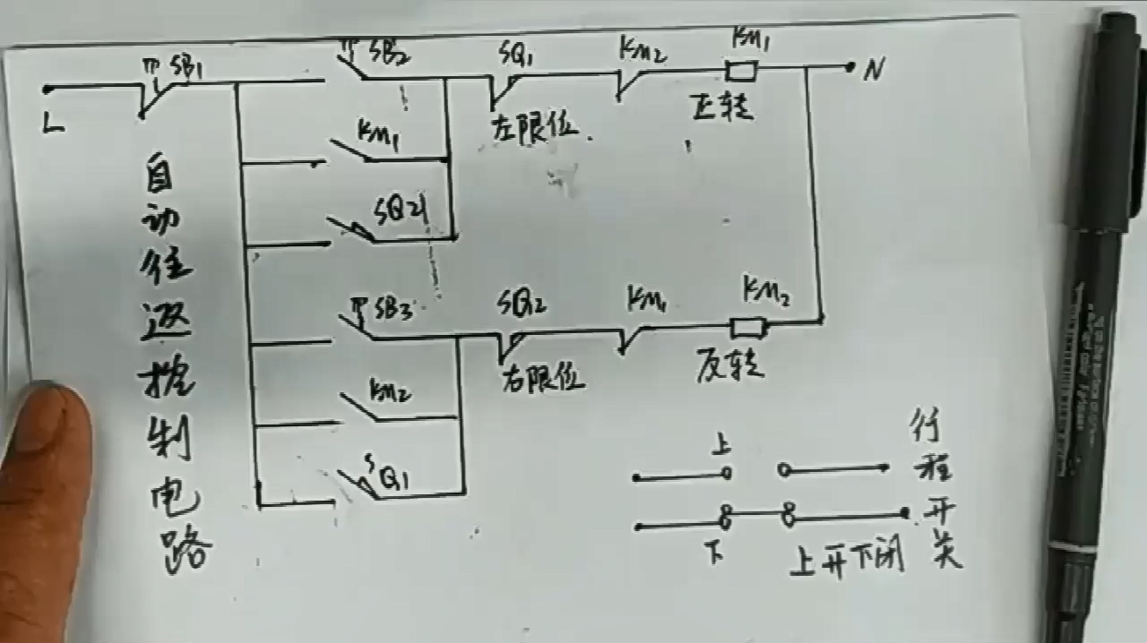 [图]电工教学:自动往返运动控制电路原理图!