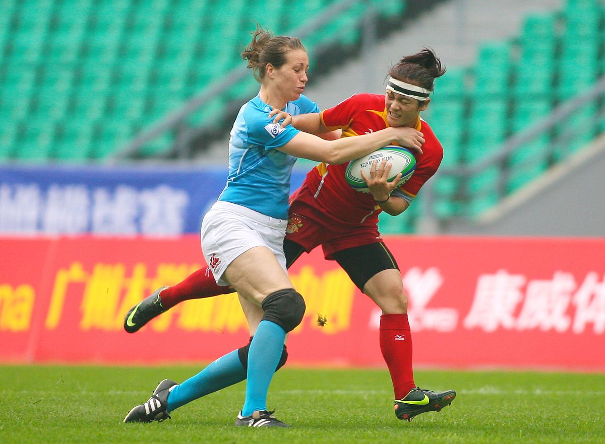2013年3月30日,广州,2013世界女子七人制橄榄球赛,中国5-24英格兰.***