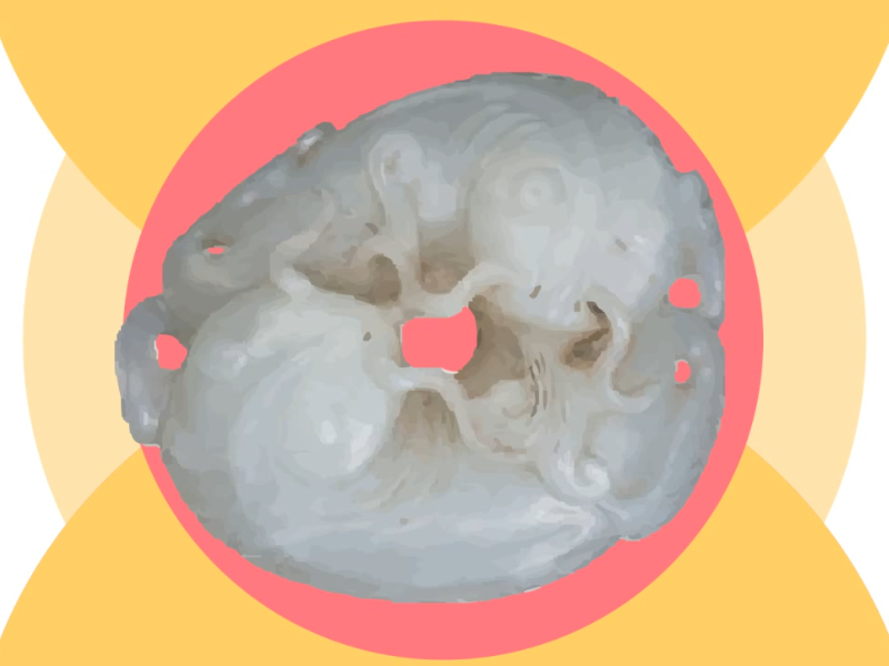 双鱼玉佩:出土文物辽代玉器