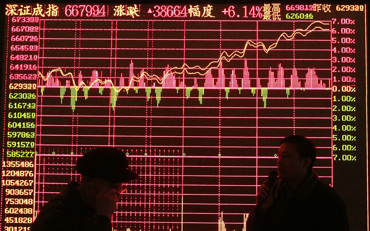 2008年11月19日,武汉某证券公司,股民在关注大盘走势.+++_+++