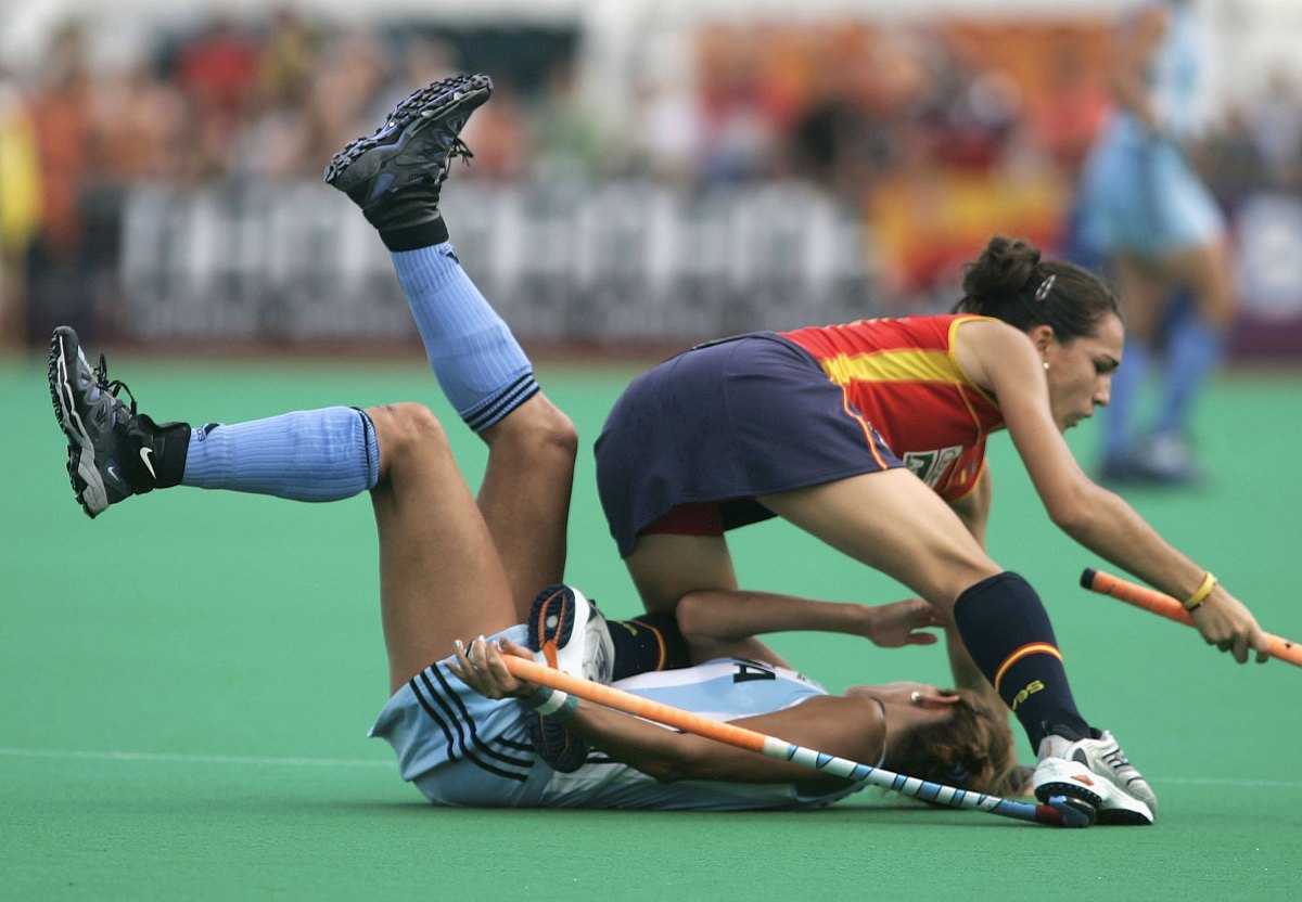 madrid, spain - october 08:  ester termens (l) of spain is tackl