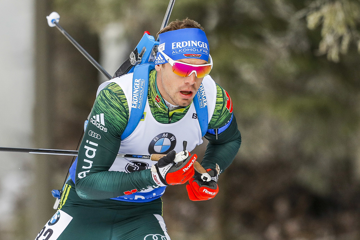 pokljuka, slovenia - december 6: simon schempp of germany in act
