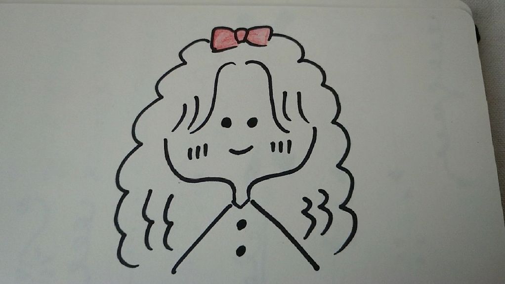 可爱的小女孩简笔画,简单几笔轻松画出来,手帐素材