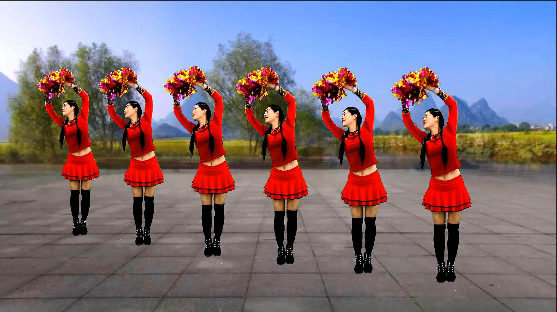 新年广场舞《开门红》喜庆欢快秧歌舞，好听好看又好学！