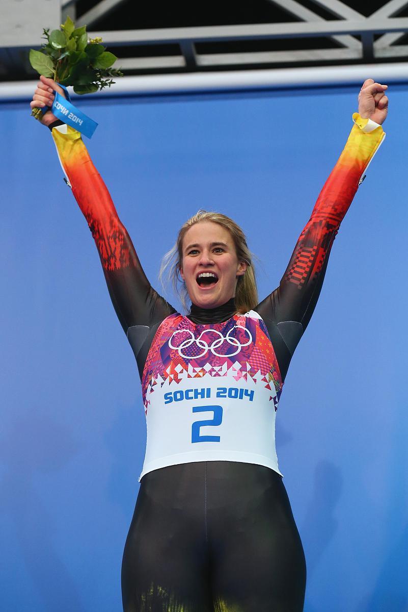 sochi, russia - february 11:  gold medalist natalie geisenberger