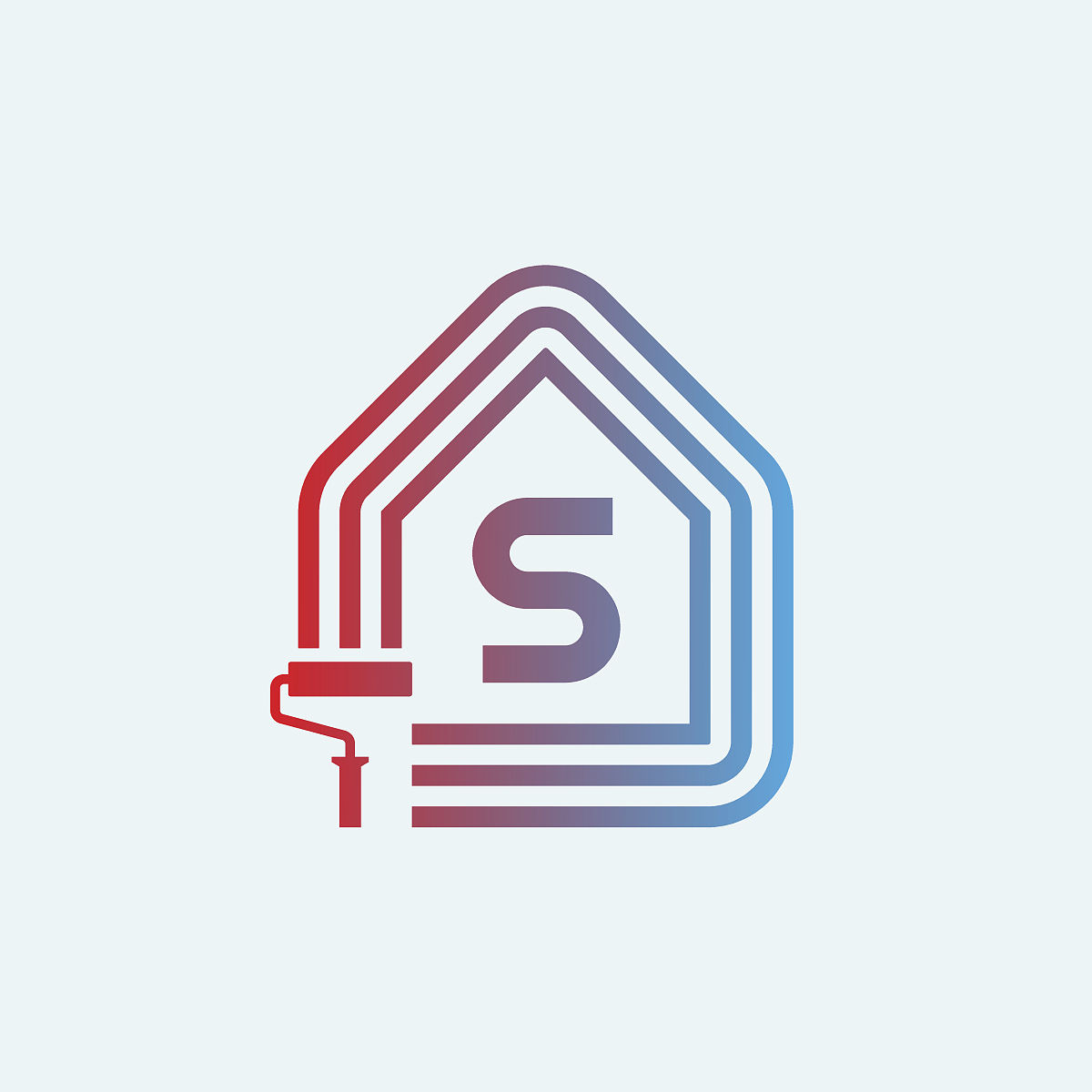 home paint initial letter s icon design