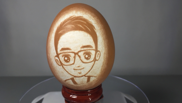 鸡蛋雕刻作品,人像头像