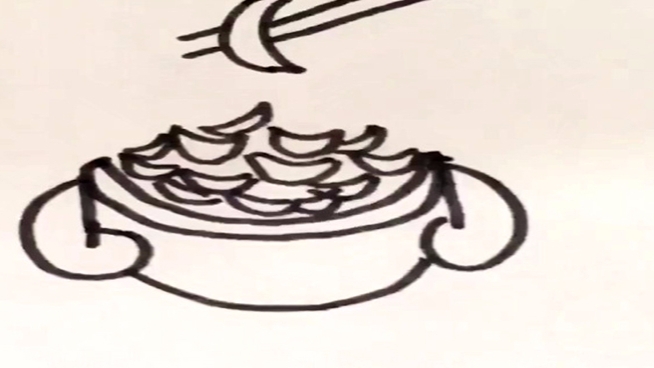 教大家画一碗又大又好吃的饺子,送给你的另一半