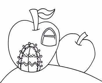 儿童简笔画 苹果房子简笔画 苹果儿童卡通简笔画