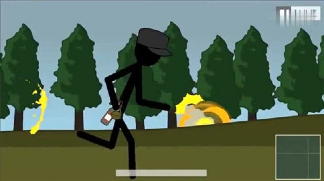 火柴人吃鸡,跳伞挂树上,直接被爆头!