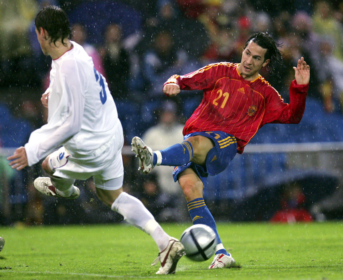 madrid, spain - november 12:  spain's luis garcia (r) gets his s