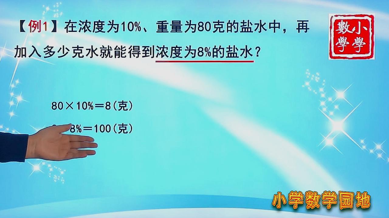 [图]小学六年级数学总复习微课堂 解决盐的浓度问题 找到不变量就行了