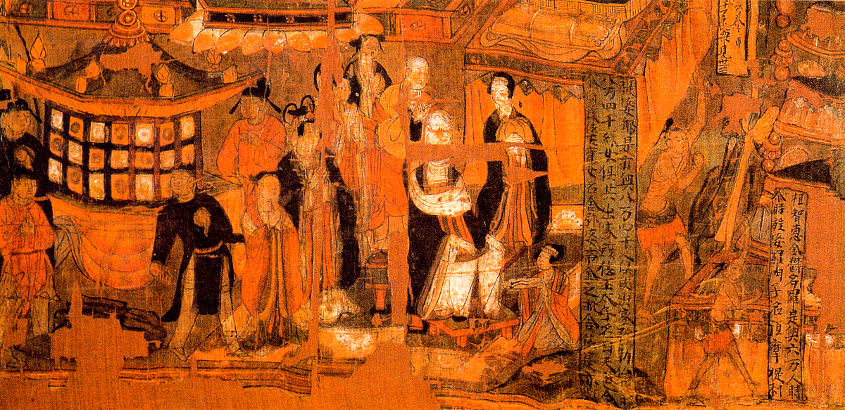 ***_***敦煌藏经洞流失海外的绘画珍品(经变):弥勒下生经变相图局部,
