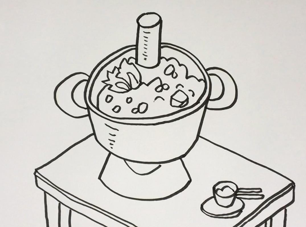 简笔画火锅 简单好学