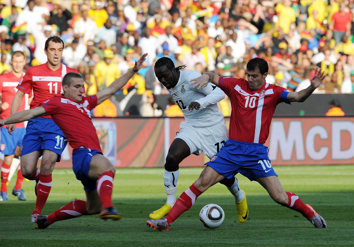 2010年6月13日,南非比勒陀利亚,2010世界杯d组首轮,塞尔维亚0-1加纳.*