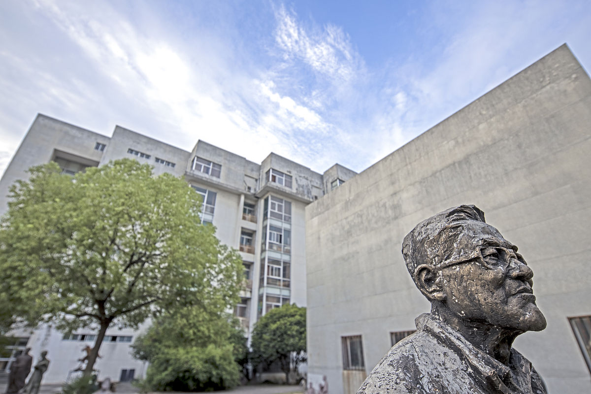 2019年8月8日,江苏,南京师范大学仙林校区,原美楼雕塑区.