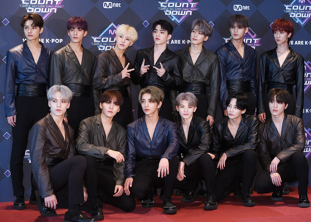 2019年9月19日,韩国首尔,明星参加《m! countdown》节目彩排.seventee