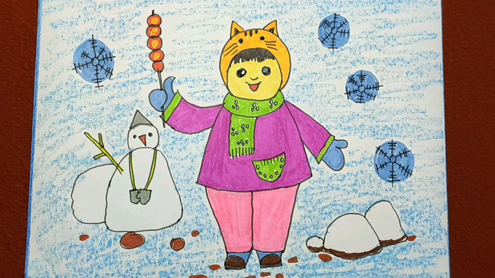 吃冰糖葫芦儿童画