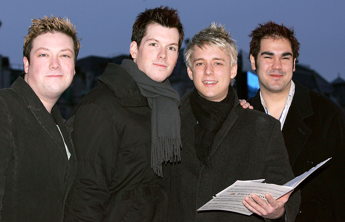 london -  december 15:  (l-r) matt stiff, mike christie,  jon an