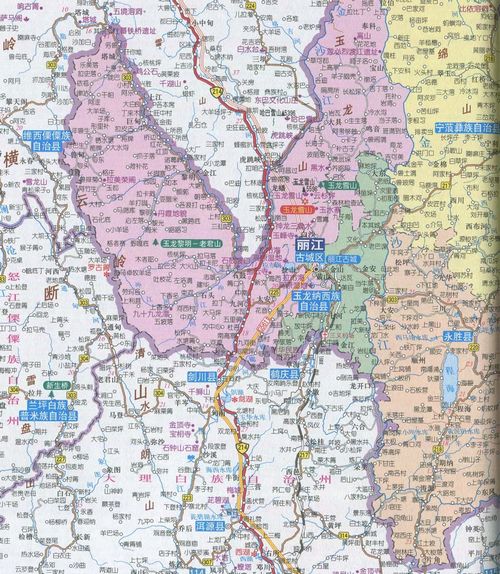 丽江交通地图