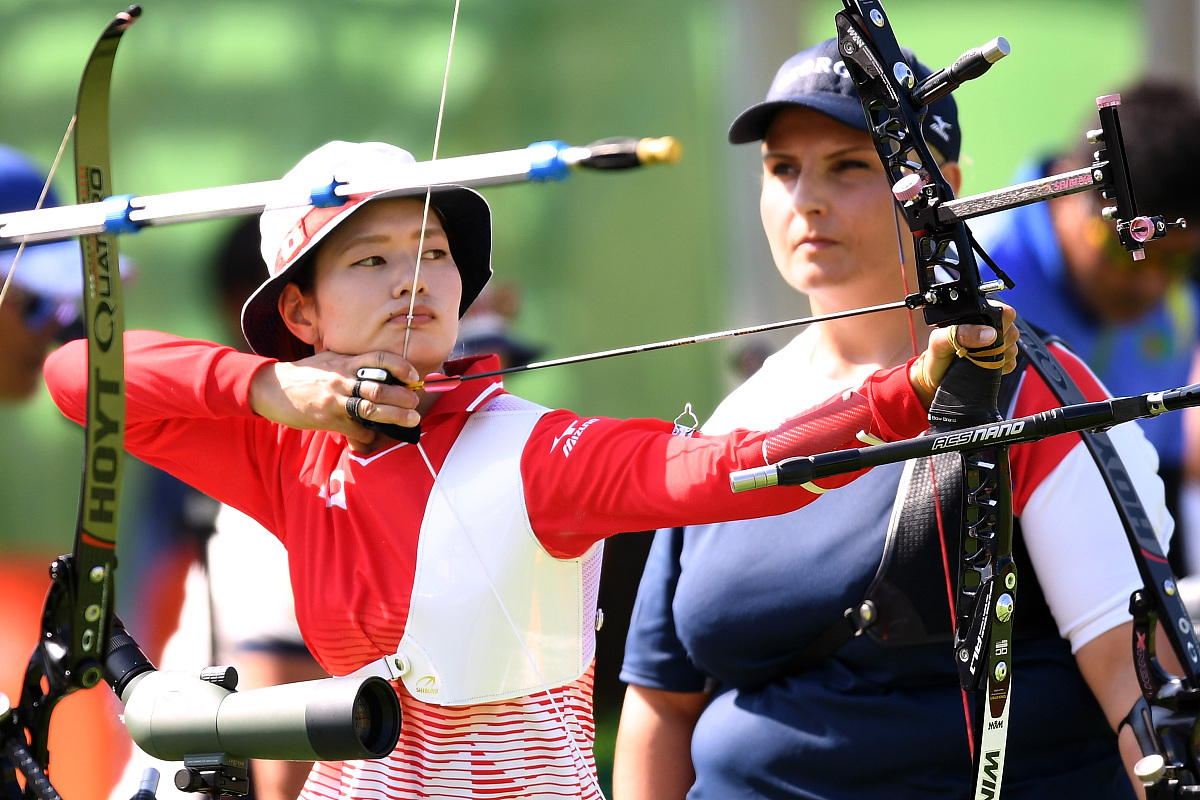 2016年8月5日,巴西里约,2016里约奥运会开幕日,女子射箭排名赛赛况.**