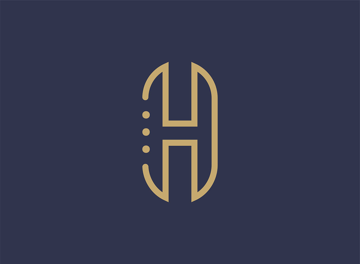 luxury letter h logo. elegant identity design
