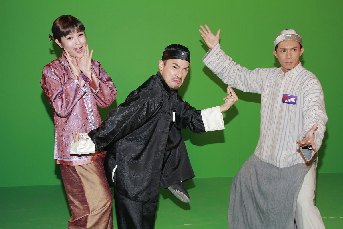 2014年4月1日,香港,tvb节目《瀛真扮野王》录映.麦美恩 , 泰臣 , 张继