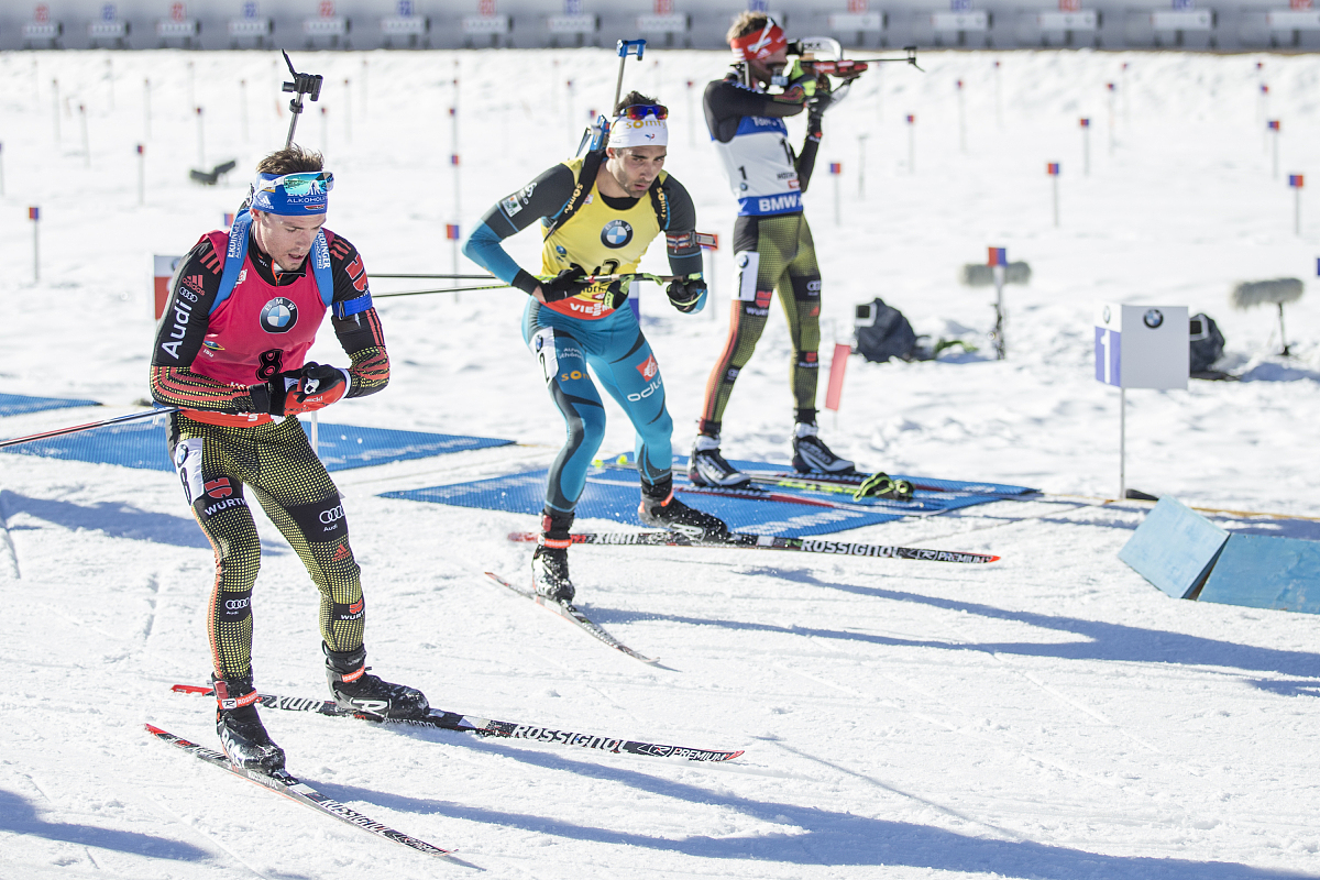 hochfilzen, austria - february 19: (l-r) simon schempp of german