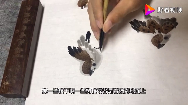 国画教程:不同飞行动态的麻雀讲解示范