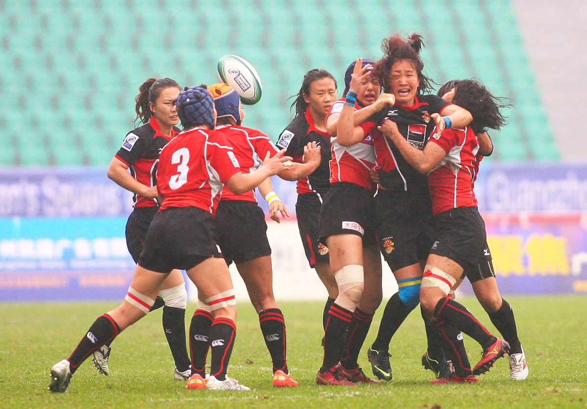 2013年3月31日,广州,2013世界女子七人制橄榄球碗级决赛,中国10-14日