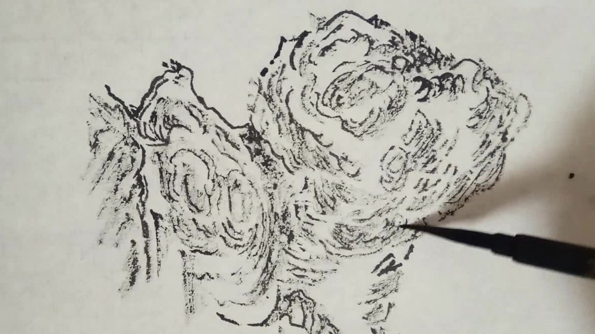 国画云头皴法画山峰,简单好学