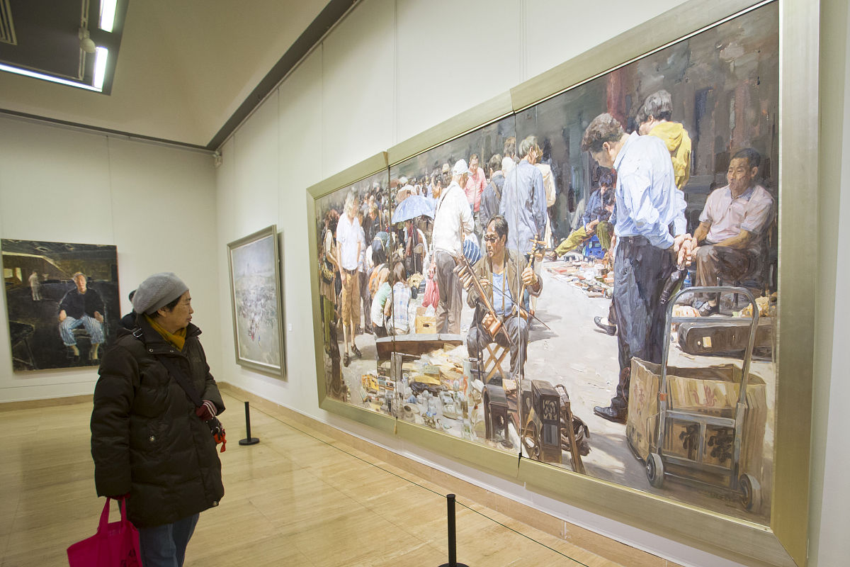 程十发作品《赶集》简介