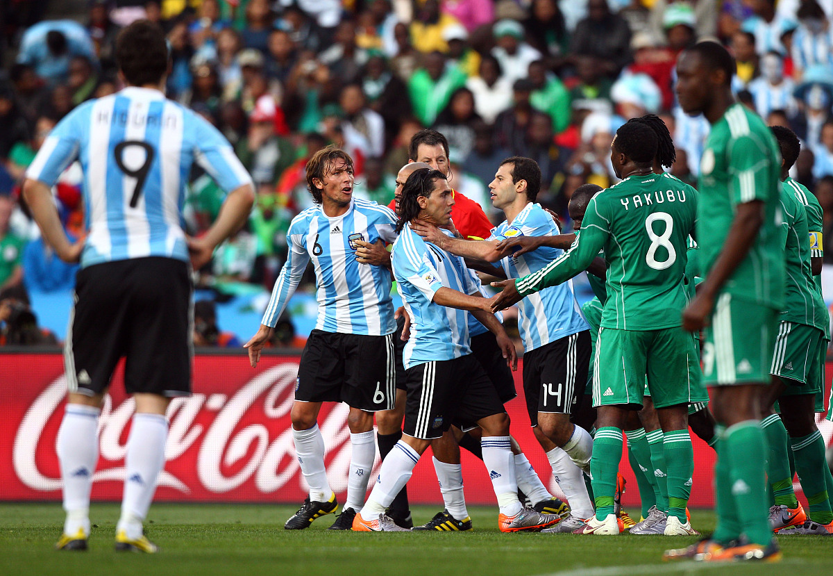 2010年6月12日,南非约翰内斯堡,2010世界杯b组小组赛,阿根廷vs尼日利