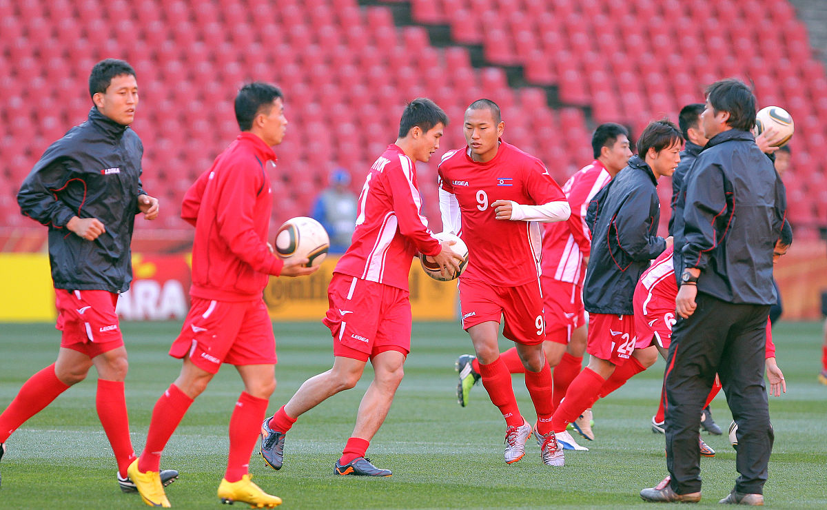 2010年6月14日,南非约翰内斯堡,2010世界杯g组前瞻,朝鲜训练备战.nort