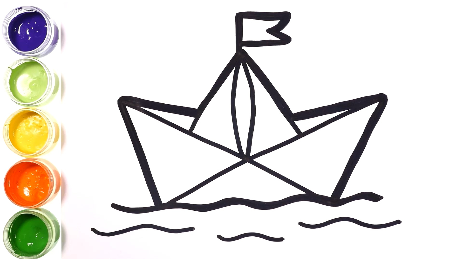 教你画简笔画纸船、小鸭、游泳圈和沙滩球并涂色|学画|儿童绘画