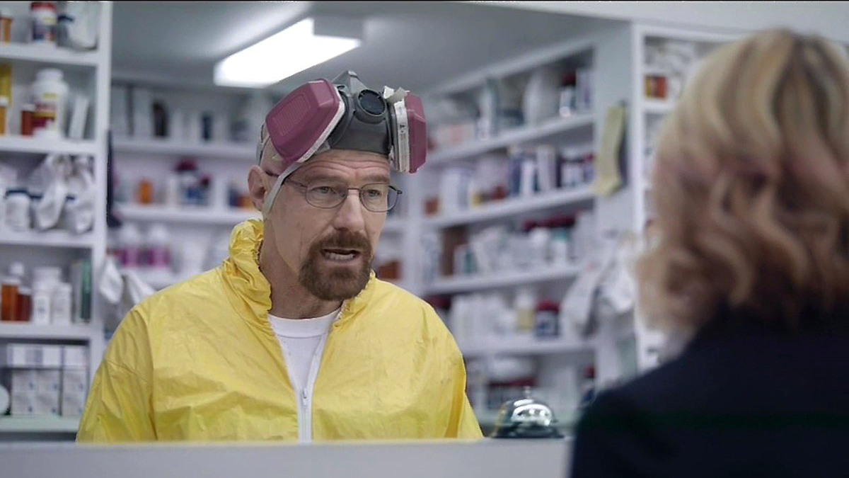 2015年2月2日讯,布莱恩·克兰斯顿(bryan cranston)拍摄"超级碗"<strong>广告</strong>.