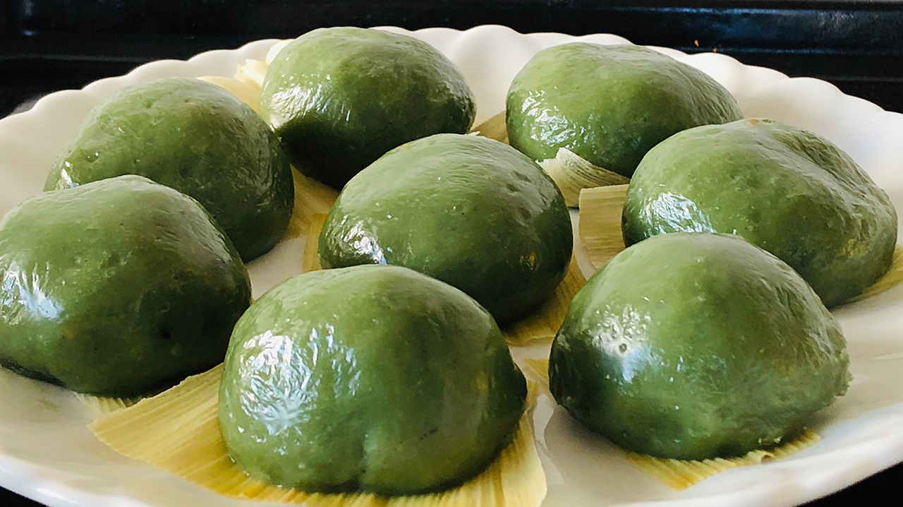 青团简单又好吃的做法，不变色不塌陷，技巧都在这里，比买的好吃