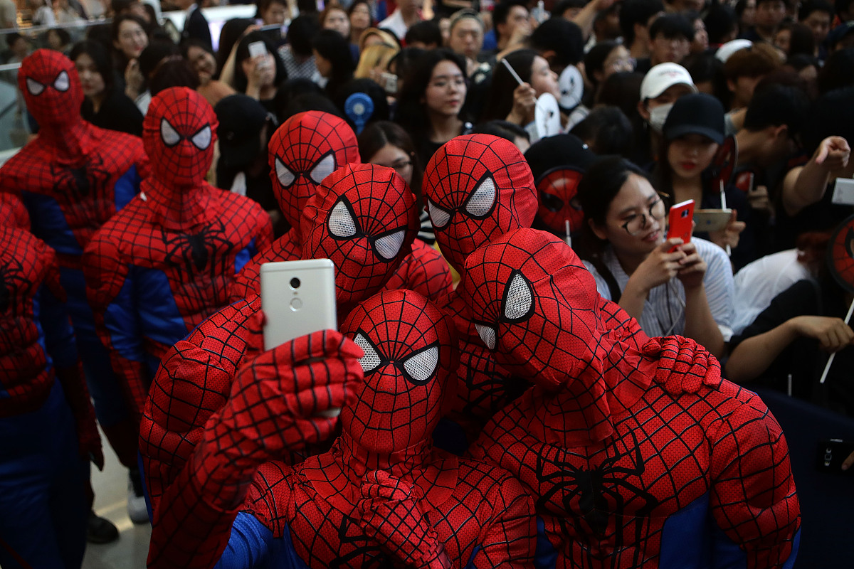 当地时间2017年7月2日,首尔,电影《蜘蛛侠:英雄归来》( spider-man: h